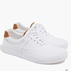 J. Crew White Canvas Lace-up Sneakers Size 9 M NWT Brand New!!